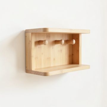 River Edge Wall-Mounted Entryway Organizer Shelf - Beige (synthetic illustration; no displayed measurements)