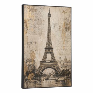 Eiffel Tower Textual Art Wall Plaque