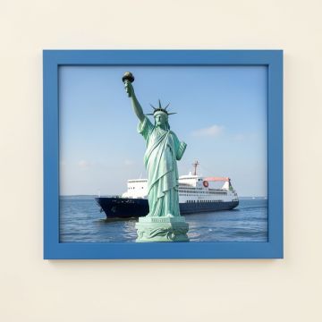 Panoramic Statue Viewed Through A Ferry (synthetic illustration; no displayed measurements)