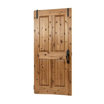 Paneled Wood Primed Knotty Barn Door With Installation Hardware Kit