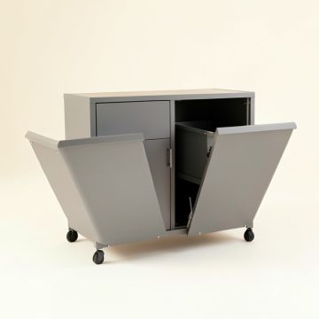 Ash Dell Freestanding Pull-Out Hamper Cabinet - Gray (synthetic illustration; no displayed measurements)
