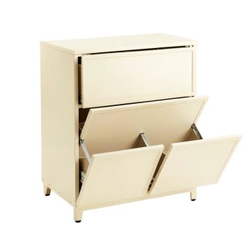 Cedar Bend Freestanding Pull-Out Hamper Cabinet - Ivory