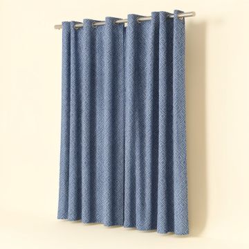 3D Pattern Iv Geometric Semi-Sheer Thermal Rod Pocket Single Curtain Panel (synthetic illustration; no displayed measurements)