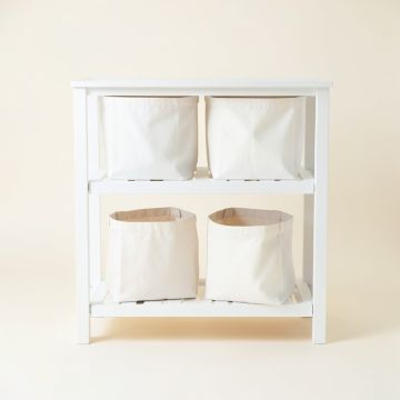 Birch Dell Laundry Sorting Station With Plain Removable Bags - White (synthetic illustration; no displayed measurements)