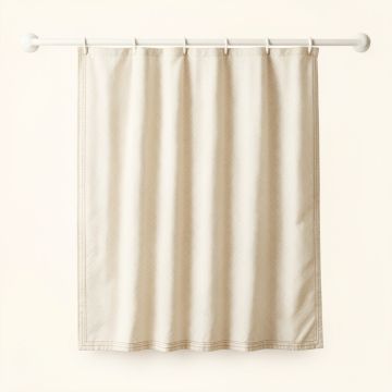 Olive Brook Shower Curtain Hanging Flat From A Plain Rod - Ivory (synthetic illustration; no displayed measurements)