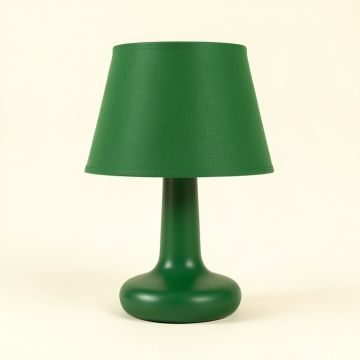 Briar Canyon Table Lamp With A Plain Fabric Shade - Green (synthetic illustration; no displayed measurements)