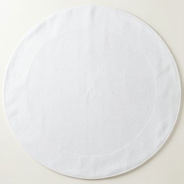 Wren Bend Round Area Rug - White (synthetic illustration; no displayed measurements)