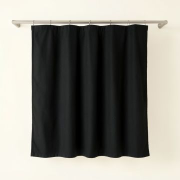 Field Arc Shower Curtain Hanging Flat From A Plain Rod (synthetic illustration; no displayed measurements)