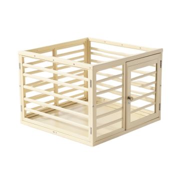 Wren Bluff Empty Furniture-Style Pet Crate - Ivory