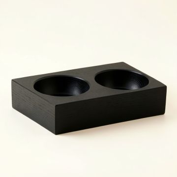 Wren Branch Pet Feeding Stand With Two Plain Empty Bowls - Black (synthetic illustration; no displayed measurements)