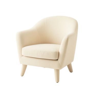 Clay Branch Upholstered Armchair - Cream