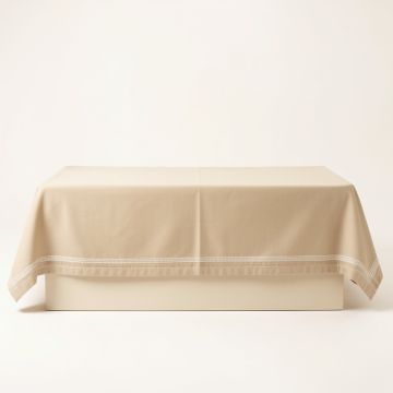 Aspen Branch Flat Bed Sheet - Beige (synthetic illustration; no displayed measurements)
