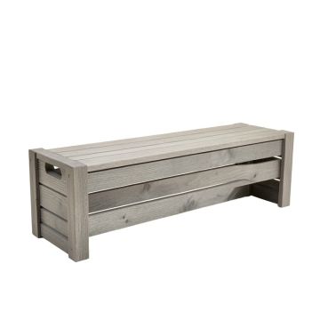 Maple Arc Narrow Outdoor Storage Bench - Gray