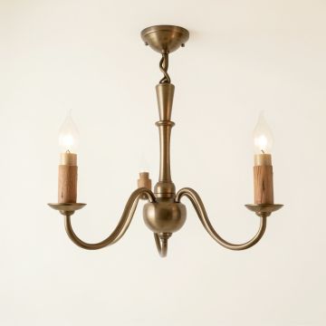 Canton 5 - Light Candle Style Globe Chandelier With Wood Accents (synthetic illustration; no displayed measurements)