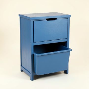 Lake Branch Freestanding Pull-Out Hamper Cabinet - Blue (synthetic illustration; no displayed measurements)