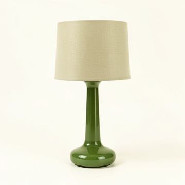 Juniper Bend Table Lamp With A Plain Fabric Shade - Green (synthetic illustration; no displayed measurements)
