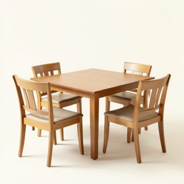 Dining Table With Four Chairs Set (synthetic illustration; no displayed measurements)
