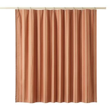Aspen Brook Shower Curtain Hanging Flat From A Plain Rod - Terracotta