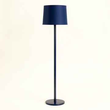 Heath Bend Floor Lamp With A Plain Fabric Shade - Navy (synthetic illustration; no displayed measurements)