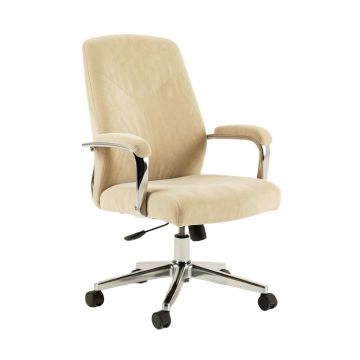 Cosgair Office Chair In Champagne Velvet & Chrome