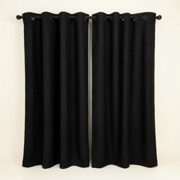 Top Textured Woven Solid Blackout Thermal Grommet Curtain Panels (synthetic illustration; no displayed measurements)
