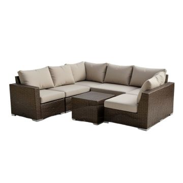 Aleithia 6 Piece Patio Sectional Seating Group With Cushions