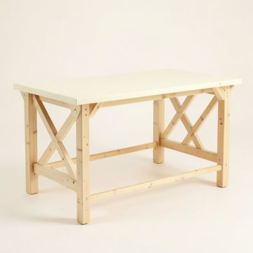 Rowan Bluff Empty Workshop Workbench - Cream (synthetic illustration; no displayed measurements)