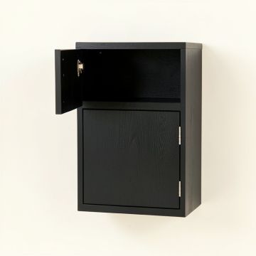 Juniper Crossing Wall-Mounted Entry Cabinet - Black (synthetic illustration; no displayed measurements)