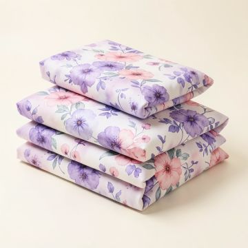 Watercolor Floral 4 Piece Crib Bedding Set (synthetic illustration; no displayed measurements)