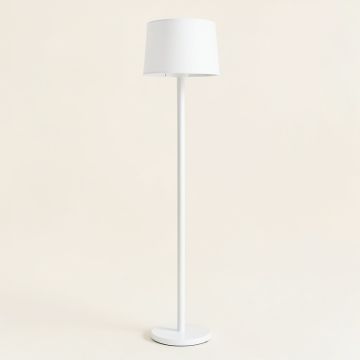 Dune Bend Floor Lamp With A Plain Fabric Shade - White (synthetic illustration; no displayed measurements)