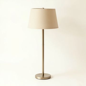 Heath Bridge Floor Lamp With A Plain Fabric Shade - Beige (synthetic illustration; no displayed measurements)