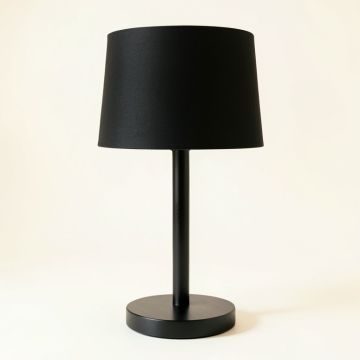 Ash Crest Table Lamp With A Plain Fabric Shade - Black (synthetic illustration; no displayed measurements)