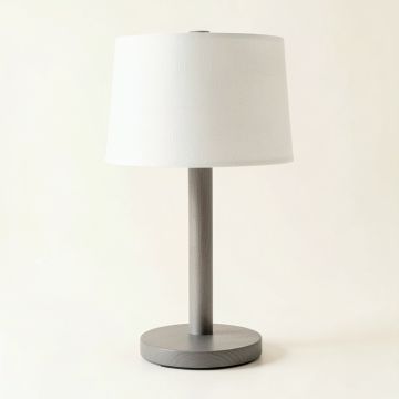 Bay Crossing Table Lamp With A Plain Fabric Shade - Gray (synthetic illustration; no displayed measurements)
