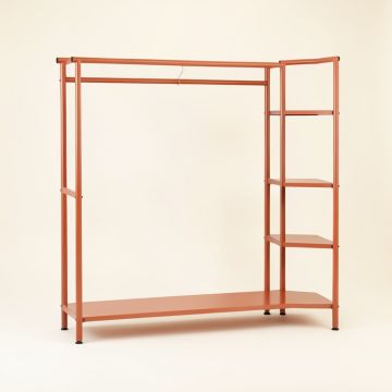 Slate Arc Empty Garment Rack - Terracotta (synthetic illustration; no displayed measurements)