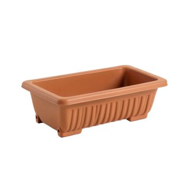 Ash Dale Empty Railing Planter With Integral Brackets - Terracotta (synthetic illustration; no displayed measurements)