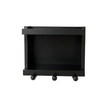 Shore Crest Wall-Mounted Entryway Organizer Shelf - Black