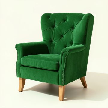 Masham 28.5 '' Wide Tufted Polyester Wingback Chair (synthetic illustration; no displayed measurements)