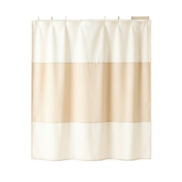 Moss Dale Shower Curtain Hanging Flat From A Plain Rod - Cream