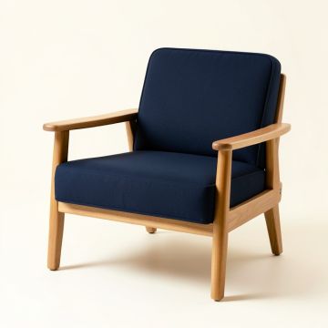 Cliff Brook Upholstered Armchair - Navy (synthetic illustration; no displayed measurements)