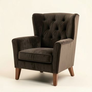 Anamaria 30.7 '' Wide Tufted Velvet Wingback Chair (synthetic illustration; no displayed measurements)