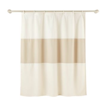 Field Bluff Shower Curtain Hanging Flat From A Plain Rod - Ivory