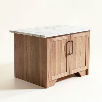 Abigale Kitchen Island Set With Marble Top (synthetic illustration; no displayed measurements)