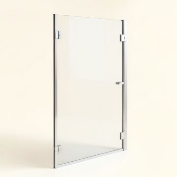 43 '' W X 72 '' H Door Opening Frameless Shower Door (synthetic illustration; no displayed measurements)