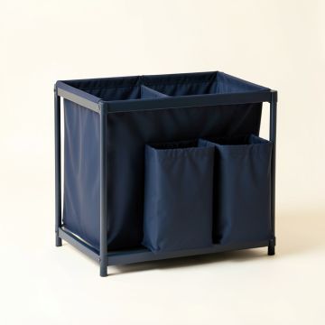 Cedar Crossing Laundry Sorting Station With Plain Removable Bags - Navy (synthetic illustration; no displayed measurements)