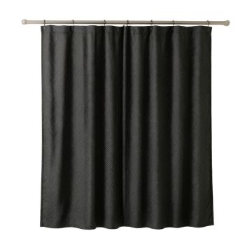Shore Bend Shower Curtain Hanging Flat From A Plain Rod - Black