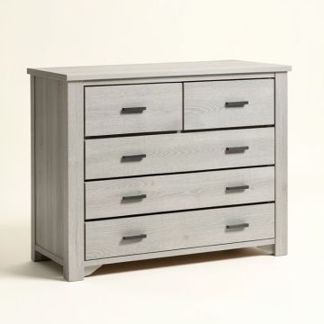Extra Wide Dresser With 5 Drawer In Light Grey (synthetic illustration; no displayed measurements)