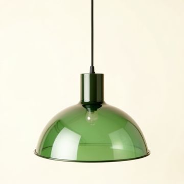 Stone Bluff Pendant Light Suspended From One Plain Cable - Green (synthetic illustration; no displayed measurements)