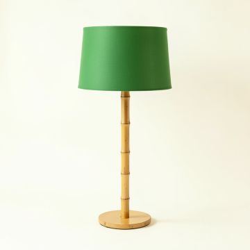 Pine Branch Floor Lamp With A Plain Fabric Shade - Green (synthetic illustration; no displayed measurements)