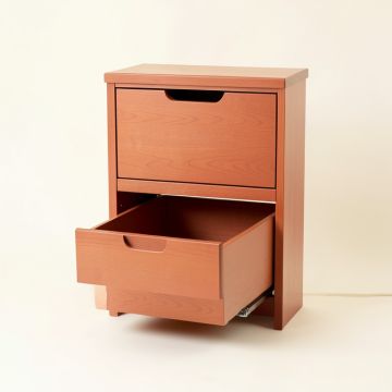 Cove Crossing Freestanding Pull-Out Hamper Cabinet - Terracotta (synthetic illustration; no displayed measurements)