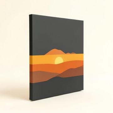 A Premium Impression Sunrise Graphic Art Print Multi-Piece Image On Wrapped Canvas (synthetic illustration; no displayed measurements)